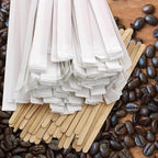 1000PCS 5.5 in Individually Wrapped in Paper Wooden Coffee Stirrers, A+++Level Smooth Rounded Edges Wood Sticks for Daily Use or Other DIY Craft Design (1000pcs)