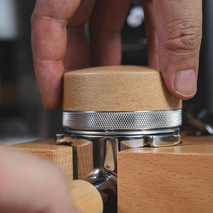 Espresso Accessories Kit 58mm for E61 Group Head Bottomless Portafilter, Calibrated Tamper, Dosing Funnel with Puck Filter, and Espresso Distributor