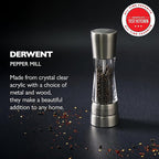 Cole & Mason Derwent Pepper Grinder - Stainless Steel Mill Includes Gourmet Precision Mechanism and Premium Peppercorns - Pepper Mill, Stainless Steel