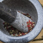 ChefSofi Mortar and Pestle Set - Black Polished Exterior - 1.5 Cup Capacity