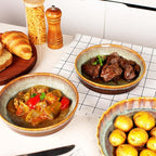 Large Quiche Tart Pans Pan, 17 oz Ceramic Au gratin pans, Fluted Ruffled Edge for Quiche Baking Dish/Pie Pan - Microwave Freezer Dishwasher Oven safe - Great Gift for Bakers 8 Inch