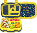 Bentgo Kids Prints Leak-Proof, 5-Compartment Bento-Style Kids Lunch Box - Ideal Portion Sizes for Ages 3-7, Durable, Drop-Proof, Dishwasher Safe, & PFAS & BPA-Free Materials (Space)