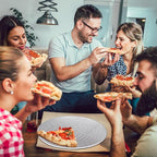 Nuogo 5 Pcs 16 Inch Pizza Pan with Holes Aluminum Mesh pizza Screen Seamless Round Tray for Oven Nonstick Baking Sheet for Kitchen Bakery Restaurant BBQ Party Cookware Supplies