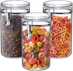 Amazing Abby Cathy - 70-Ounce Plastic Canister (Set of 3), Plastic Airtight Food Container, Stackable for Pantry Storage, BPA-Free and Shatter-Proof, Perfect for Home and Commercial Use