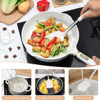 Silicone Kitchen Utensils Set, 15pcs White Silicone Cooking Utensils Set with Holder, Includes Heat Resistant Spatula Turner Spoon Whisk Tong