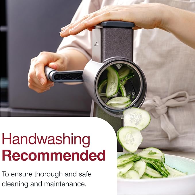 Zyliss Rotary Cheese Grater, Aluminium, 3 Steel Drum Blades, Cheese, Vegetable, Chocolate, Nut, Fruit Grater with Handle, Non-Slip Suction Foot and Table Clamp, 5 Year Guarantee