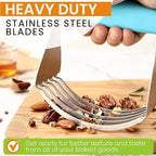Spring Chef XL Dough Blender Tool For Baking, Heavy Duty Pastry Blender, Stainless Steel Pastry Cutter with Durable Blades, Dough Mixer, Butter Cutter for Easy Mixing, Dishwasher Safe - Aqua Sky