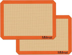 Silicone Baking Mat - Best German Silicone - Non Slip Silicone Baking Sheet, Non Stick Reusable Silicone Mats for Baking, Oven Liner, Counter Mat - 2 Medium-Sheet Size