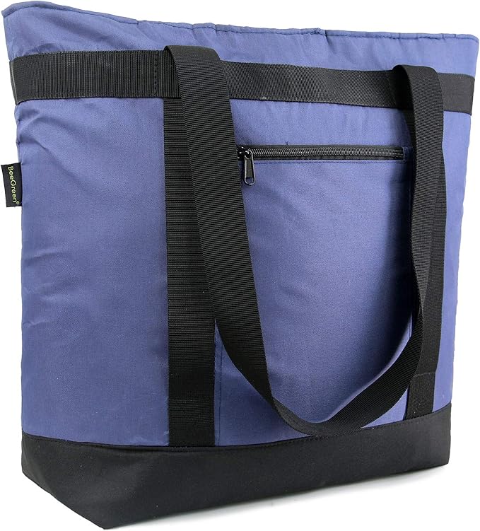 BeeGreen Cooler Bag Soft Leakproof Insulated Tote with Zipper for Beach Travel Grocery