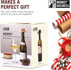 Monkey Business Howdy - 2-Pack Cowboy Hat Wine Stoppers – Fun Silicone Bottle Stoppers Keep Wine Fresh – Novelty Kitchen Gadgets & Cute Wine Accessories