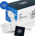 LEGEND COOKWARE 3 Ply Stainless Steel Pots and Pans Set | 10-Piece, Induction, Non-Toxic, Oven Safe | Best 18/8 Full Clad | Premium Kitchen Cooking, Professional Chef Quality | PFOA, PTFE & PFOS Free