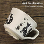 Ceramic Coffee Mug, 12 oz Novelty Unique Teacup with Handle, Stoneware Cup for Tea Mocha Latte Cappuccino Espresso (Fox)