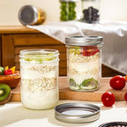 Amzcku 16oz vintage Mason Jars with Lids, Wide Mouth Canning Jar, Safe For Storage, Canning, Pickling, Preserving, Fermenting, DIY Crafts & Decor 6 Pack