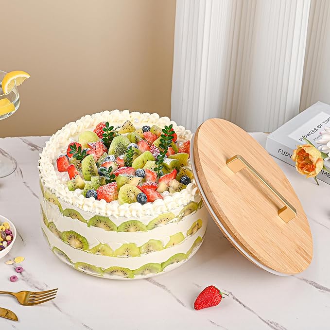 Large Salad Bowl, 155 oz Trifle Bowl Glass with Sealed Lid,Large Glass Food Storage Versatile Serving Bowl for Laying Ice Cream,Cake,Cupcake,Salad,Fruit,Baking,Dessert and Party Diy, Microwave Safe