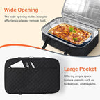 Insulated Casserole Carrier for Hot or Cold Food, Large Insulated Casserole Carrier, Reusable Lunch Box for Men/Women, for Men Adults Work Picnic Hiking Beach Fishing (Black) 17.12" x 11.42"x 4.53"