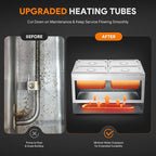 WILPREP Commercial Food Warmer with Four 1/4 Pans, 1500W Countertop Electric Steam Table, 86-185°F Adjustable Temp Control & Over-Temp Protection, Stainless Steel Buffet Bain Marie