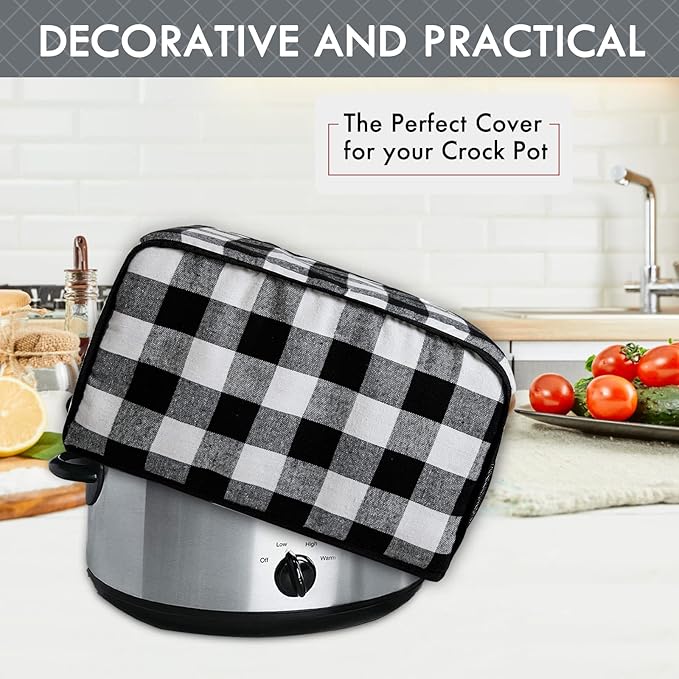 BAGSPRITE Slow Cooker Cover Compatible with Crock Pot and Hamilton Beach 6 7 8 Quart Slow Cooker, Oval Dust Cover, Appliance Covers