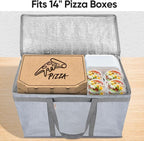 BALEINE 2Pk Insulated Reusable Grocery Bags, Collapsible Cooler Bag for Groceries, Heavy Duty Large Insulated Bag (24''x14''x15'', Urban Gray)