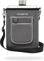 Flat Travel Water Bottle | Leak Proof Slim Flask | BPA Free | 18 oz (Slate Grey)