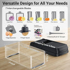 12-in-1 Vegetable Chopper, Kitchen Gadgets with 7 Blades, Veggie, Food, Onion Chopper, Cucumber Slicer, Versatile Mandoline, Includes Egg Separator & Finger Guard, Gray