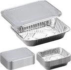 Sterno Aluminum Pans with Lids, Half Size, 9x13, Disposable Foil Tray for Baking, Roasting, Chafing, Great for Storage and Leftovers (24pcs)