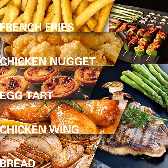 Air Fryer Liners Compatible with Breville BOV900BSS the Smart Oven Air Fryer Pro, 100 PCS Unbleached Parchment Paper Disposable with 4 PCS AirFryer Oven Liners Accessories for Breville Toaster Oven