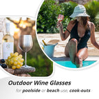 Gusto Nostro Stainless Steel Wine Glass - 18 oz - Cute, Unbreakable Wine Glasses for Travel, Camping and Pool - Fancy, Unique and Cool Portable Metal Wine Glass for Outdoor Events, Picnics (Set of 4)