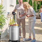 ROVSUN 44-Quart Stainless Steel Turkey Fryer & Seafood Boil Pot with Basket, Lid & Hook, Large Stock Pot for Outdoor Cooking of Turkey, Crawfish, Crab, Lobster & Shrimp