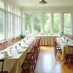 Fitable 8 Pack Rectangle Tablecloths: Stain Resistant Wrinkle Free Circle Table Clothes, Washable Reusable Polyester Table Covers for Wedding Party Birthday Banquet Reception(Ivory, 90x132 Inch)