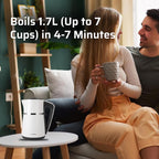 Epsilon Double Wall Electric Kettle 1500W – 1.7L Hot Water Tea Kettle & Hot Water Boiler with Auto Shut-Off, Boil Dry Protection, BPA-Free Stainless Steel Electric Teapot, Fast Boil, Cool Touch Design