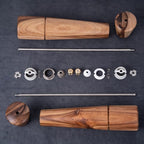 Salt and Pepper Mill Set, Adjustable Ceramic Grinder Salt Mill, Stainless Steel Grinder Pepper Mill, Acacia Wood, 32 cm / 12 inch Height, Bottom Dia 6cm (Tray is NOT Included)