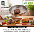 BRA COOKWARE Profesional Frying Pan | 9.5 inches Professional Skillet | Stainless Steel Pan w/o Non-Stick Coating | All Stovetop Compatible - Full Induction Skillet | 100% PFOA Free | Brushed Finish