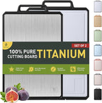 2 Packs Pure Titanium Cutting Boards for Kitchen Chopping Board Butcher Block 2 in 1 Titanium PP Wedding Day Engagement Hostess Couple Newly Wed Christmas Married Fiancee Unique Cool Gifts