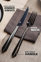 Dalstrong Flatware Cutlery Set - 20 Piece - Black High-Carbon Stainless Steel - Silverware Dinner Knife, Dinner Fork, Dinner Spoon, Dessert Fork, Dessert Spoon - Service for 4 - Table Dinner Set