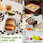 Ruckae 1lb Aluminum Mini Loaf Pans with Lids Silver Disposable Foil Mini Loaf Baking Pans Small Bread Tins for Party,Picnics,Gifts- 6" X 3.5" X 1.8" (60pcs+lids+stickers)