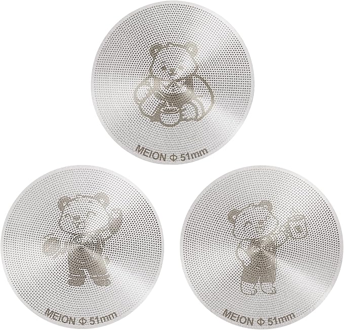 MEION 51mm Espresso Puck Screen-3 Pack 0.2mm Ultra Thin Espresso Puck, Stainless Steel Reusable Coffee Filter, Compatible with Espresso Machine 51mm Portafilter Basket