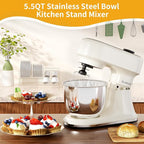 9-IN-1 Stand Mixer, 660W 12-Speed Kitchen Mixer, 5.5QT Bowl Household Food Mixers include Dough Hook, Whisk and Beater, Food Mixer for Most Home Cooks, Kitchen Scale for Baking and Most Home Cooks