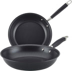 Anolon Advanced Home Hard-Anodized Nonstick Skillets (2 Piece Set- 10.25-Inch & 12.75-Inch, Onyx)