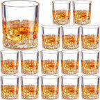 Yaomiao 16 pack Old Fashioned Whiskey Glasses Bulk 10 oz Bourbon Cocktail Rocks Glasses for Whiskey Bourbon Liquor and Cocktail Drinks Gift (10 oz,16)