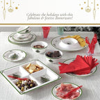 Spode Christmas Tree Melamine 4-Section Tray, 13.5-Inch Divided Holiday Serveware for Nuts, Candy, Condiments - Festive Tableware - Durable Holiday Entertaining Accessory for Indoor & Outdoor Use