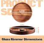 6 Pcs Margarita Salt Rimmer Set Glass Rimmer with Lid Home Bar Accessories Plate for Sugar Drinks Cocktails Bartender Tool Kit Party Restaurant, 5.9" Diameter (Acacia Wood)