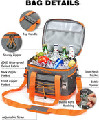 Soft Cooler Bag Insulated 20L/33L, 27/50 Cans Collapsible Camping Coolers 4-Layer Leakproof Portable Ice Chests for Beach, Travel, Picnic, Grocery, Kayaking