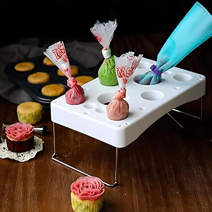 Decorating Piping Bag Holder Cake Decorating Icing Bag Stand 12-Cavity Pastry bag Cake Decorating Tools