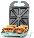 Baker’s Friend Breakfast Sandwich Maker, 4 Slices of Panini Grill Press Sandwich Maker, Electric Sandwich Maker with Indicator Light, Grill Cheese & Egg Muffin Sandwich Maker, Aqua