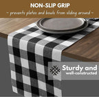 Native Fab Table Runner Buffalo Check Plaid 100% Cotton - 13x72 Inches Kitchen Dining Table Decoration for Indoor Outdoor Farmhouse Home Party Decor - Black and White