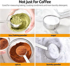 U-Taste Coffee Scoop 2 Tablespoon: 18/8 Stainless Steel Measuring Scooper for Ground Coffee, Bean, Powder, Espresso, 4.3in Long Handle Metal Measure Spoon for Canister, Jar (1Tbsp+2Tbsp / 15ml+30ml)