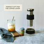 Cafe Crush Club Cold Brew Coffee Maker | Fire Toughened Borosilicate Glass | 304 Stainless Steel Infuser | 1000ml / 34 oz | Cold Brew Iced Coffee Pitcher