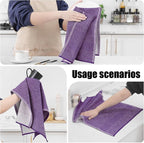 Homaxy Premium Kitchen Towels(18”x 28”, 6 Pack), Large Cotton Kitchen Hand Towels, Flat and Terry Dish Towels, 380 GSM Highly Absorbent Tea Towel Set with Hanging Loop, Purple