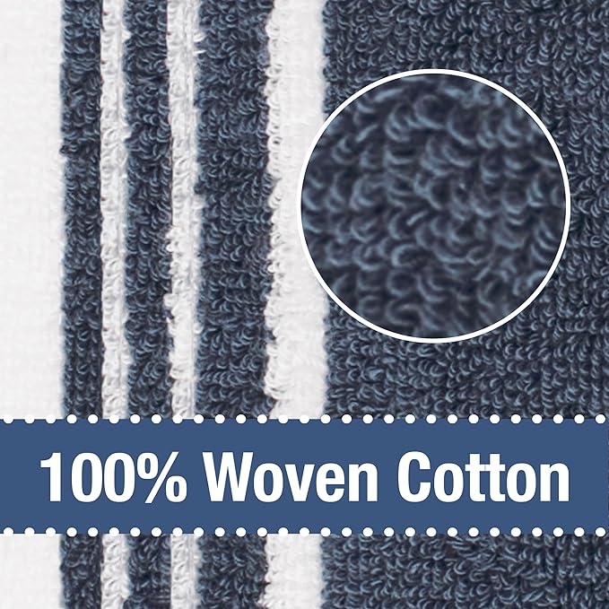 All-Clad Dual-Purpose Kitchen Towels: Highly Absorbent, Super Soft Long Lasting - 100% Cotton, 17"x30" Dish Towels for Cleaning & Drying Dishes, Pans, Glassware, or Countertops, (3-Pack), Indigo