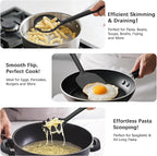 Coukre Silicone Kitchen Cooking Utensils Set with Holder – Heat-Resistant, Food-Grade Kitchen Tools, Spatula, Spoon & Gadgets for Non-Stick Pans, Dishwasher Safe (14, PureBlack)